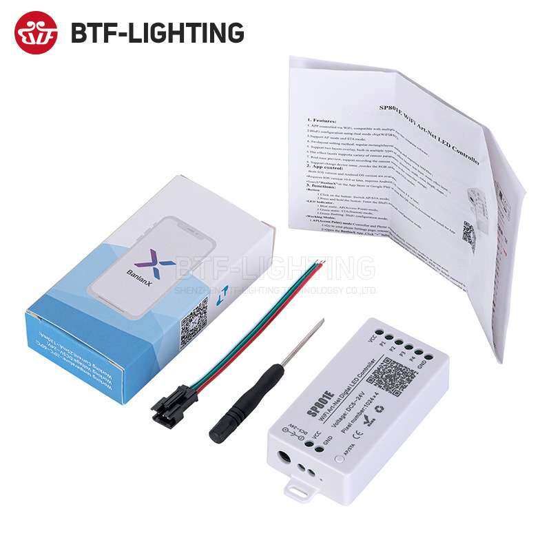 SP801E全彩AP模和STA双模式矩形灯具Art-Net协议多种自定义控制器