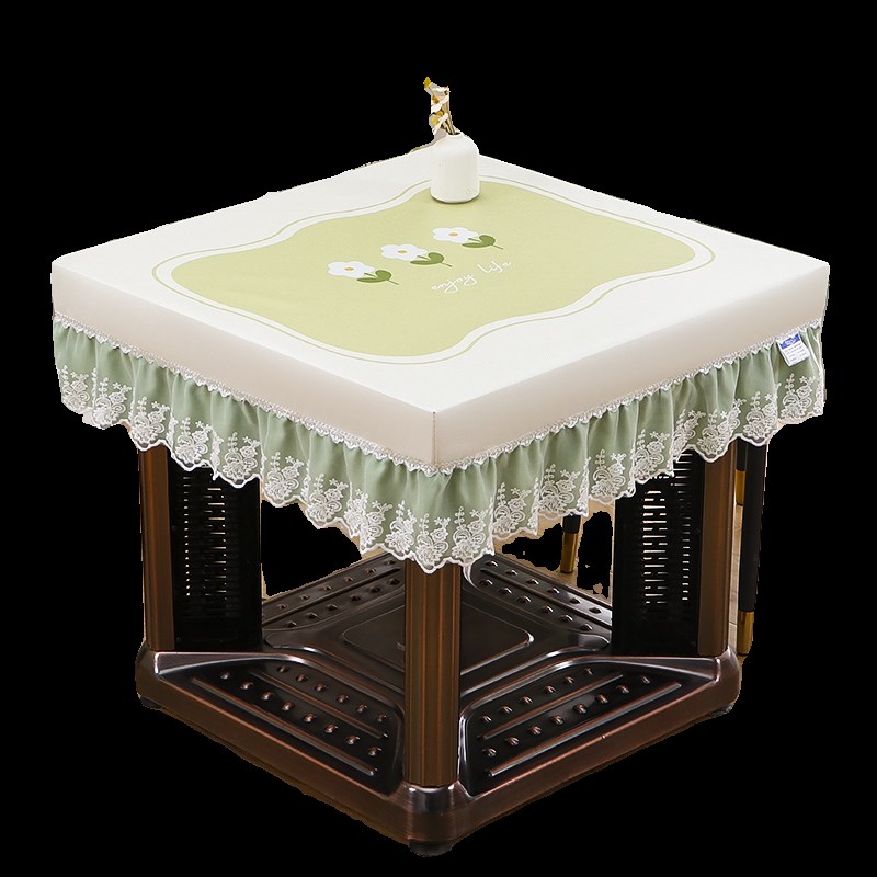 电炉罩正方形家用桌布防尘防水防烫全自动麻将机桌罩烤火桌皮罩