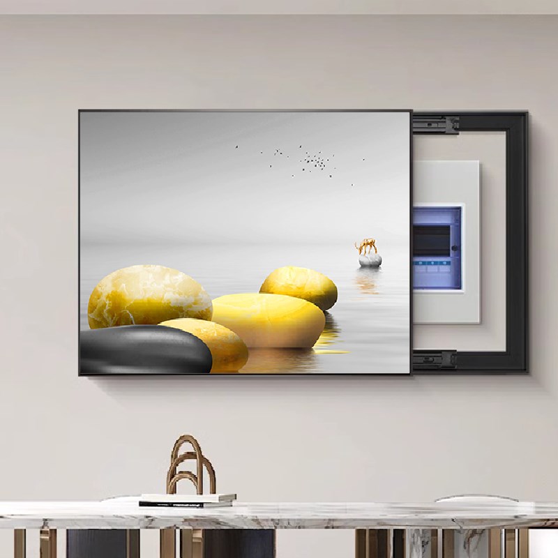 免打孔推拉轨道电表箱装饰画现代遮挡配电箱电闸盒空开关挂画