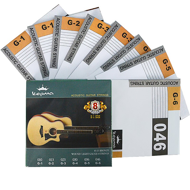 卡马吉他弦一套8根1弦2弦3弦磷青铜琴弦变调夹套装民谣木吉他琴弦