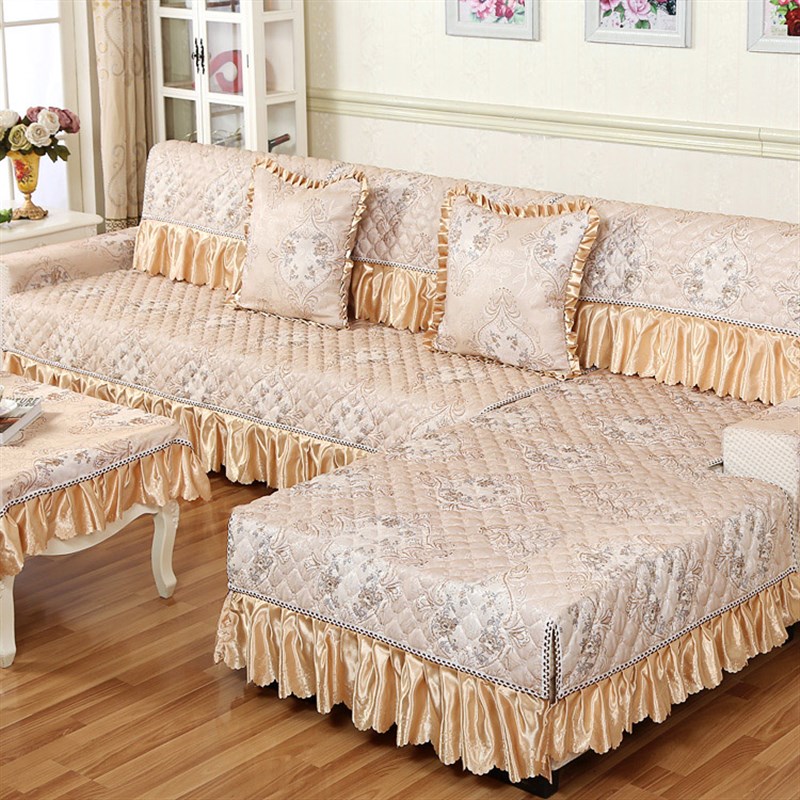 四季亚麻沙发垫欧式蕾丝布艺时尚防滑皮沙发坐垫子沙发巾沙发套罩