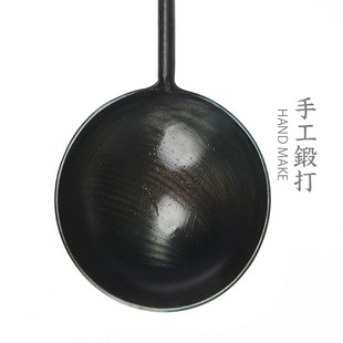 章丘手工锻打铁锅大铁勺传统家用厨师锅铲子长炒勺长把炒菜铲勺