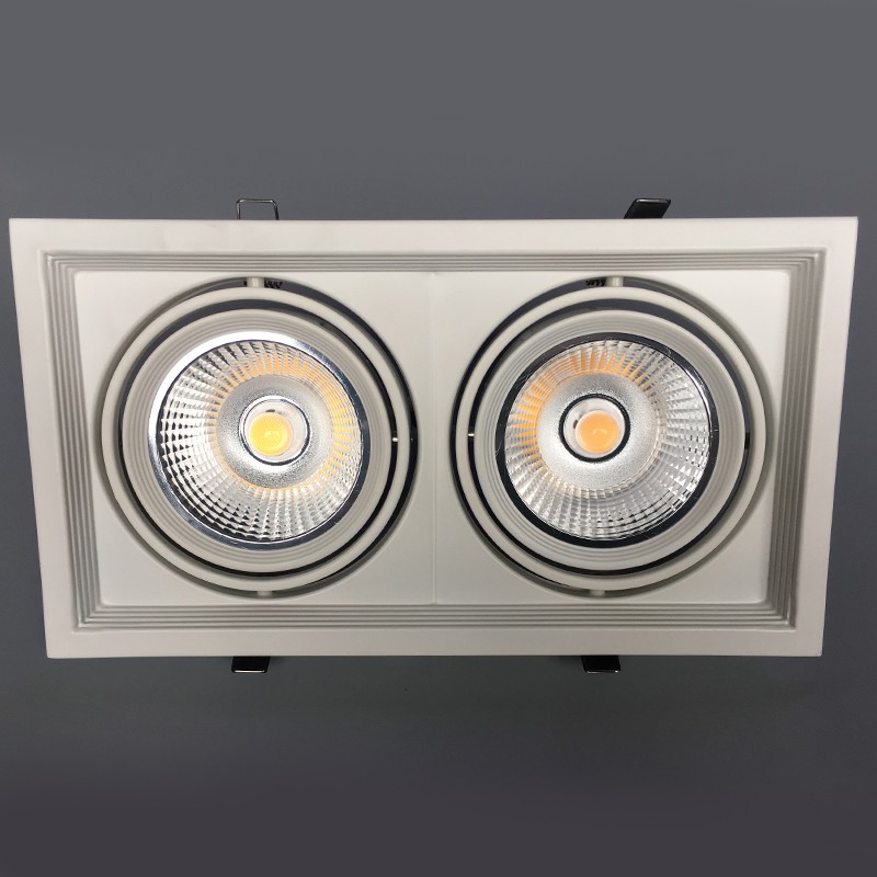 cob方形头LED射灯吊顶10X20长方形黑色筒灯斗胆灯嵌入式天花灯