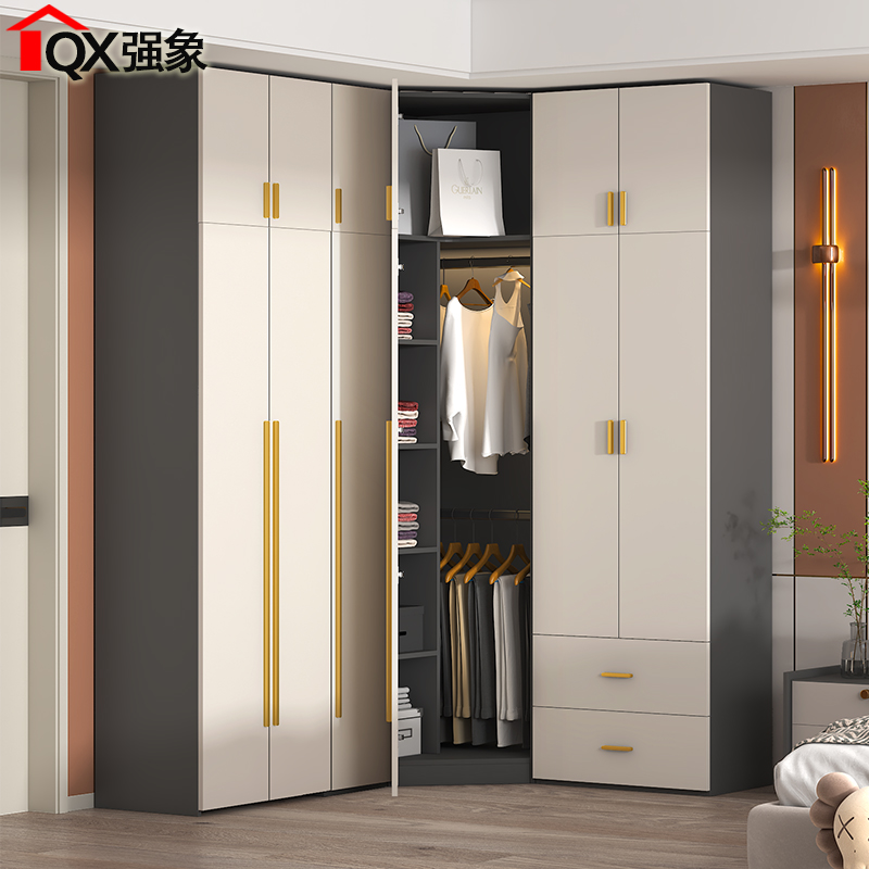 现代转角家用卧室大一门到顶衣橱定制小户型2