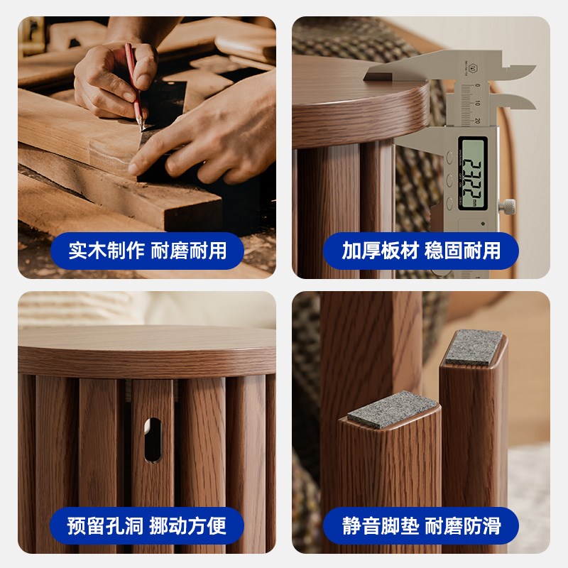 实木凳子可叠放组装多功能组合收纳凳叠叠乐圆凳家用现代简约餐椅