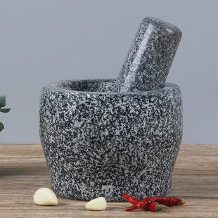 蒜臼家用捣蒜器石臼头老式大小号蒜泥臼子捣药罐研磨器碎黑