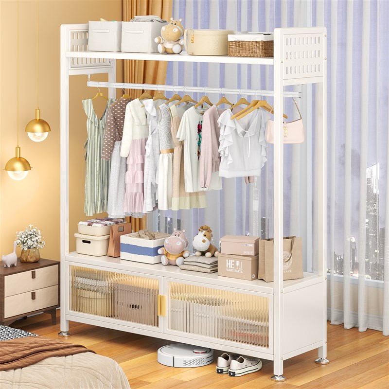 落地挂衣架卧室家用收纳储物一体衣帽架客厅阳台多功能防尘晾衣架