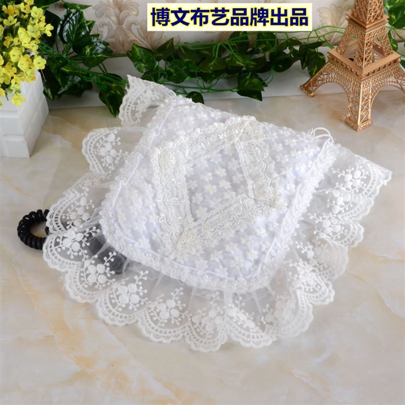博文品牌高档欧式蕾丝经典刺绣电话垫电话机套电话罩子防尘套白色
