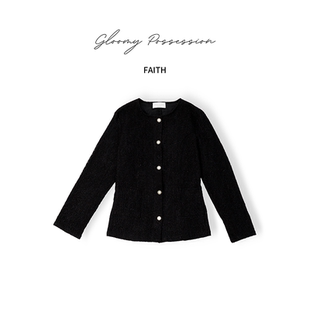 Gloomy Possession【FAITH】黑色蕾丝亚麻外套