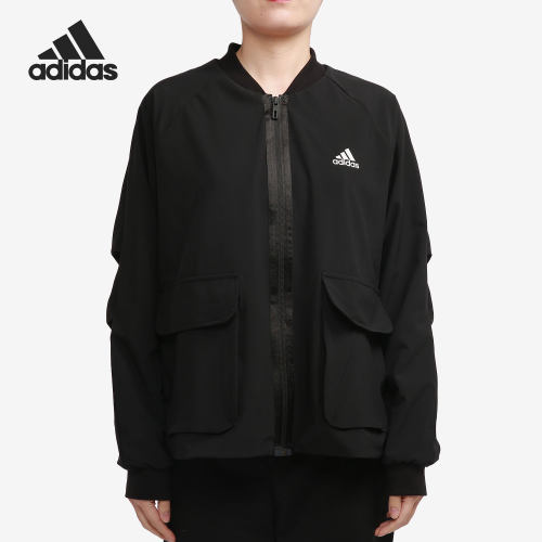 Adidas/阿迪达斯正品 新款外套女运动服黑色立领休闲GP0638