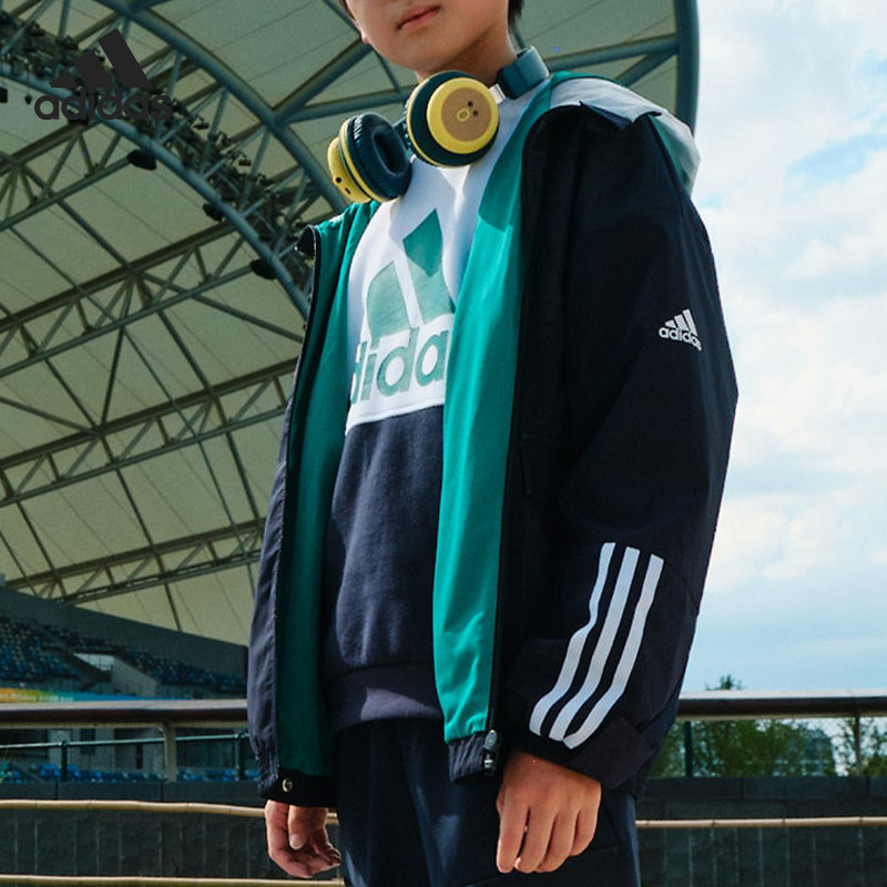 Adidas/阿迪达斯正品新款大童圆领套头长袖运动卫衣HM9609