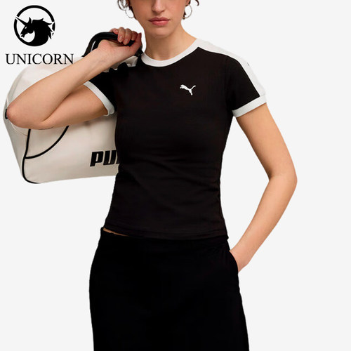 Puma/彪马正品T7 Slim Tee女士套头透气针织圆领短袖635876-01