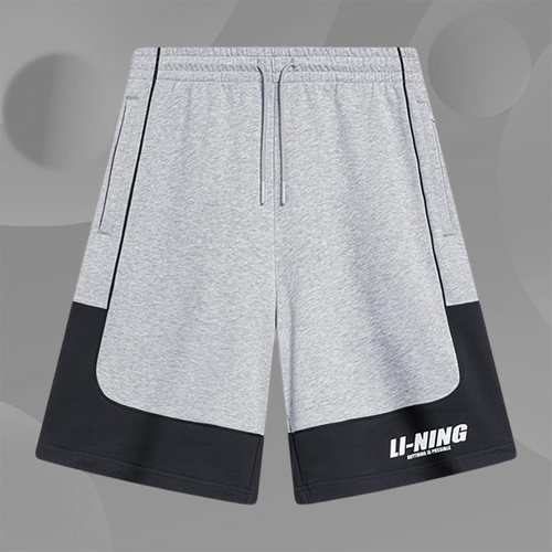 Lining/李宁正品运动时尚系列男子宽松休闲针织运动短裤AKST599