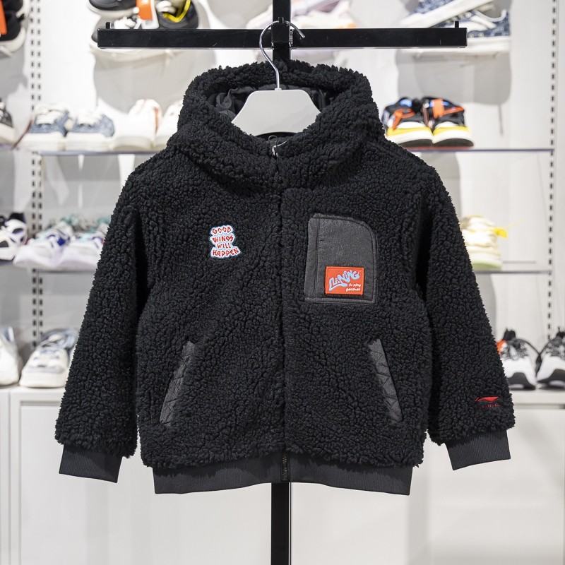李宁正品运动生活系列男小大童羊羔绒保暖宽松连帽外套YJDV007-2,童装/婴儿装/亲子装,普通外套,淘宝优惠券,粉丝福利购,淘宝优惠卷