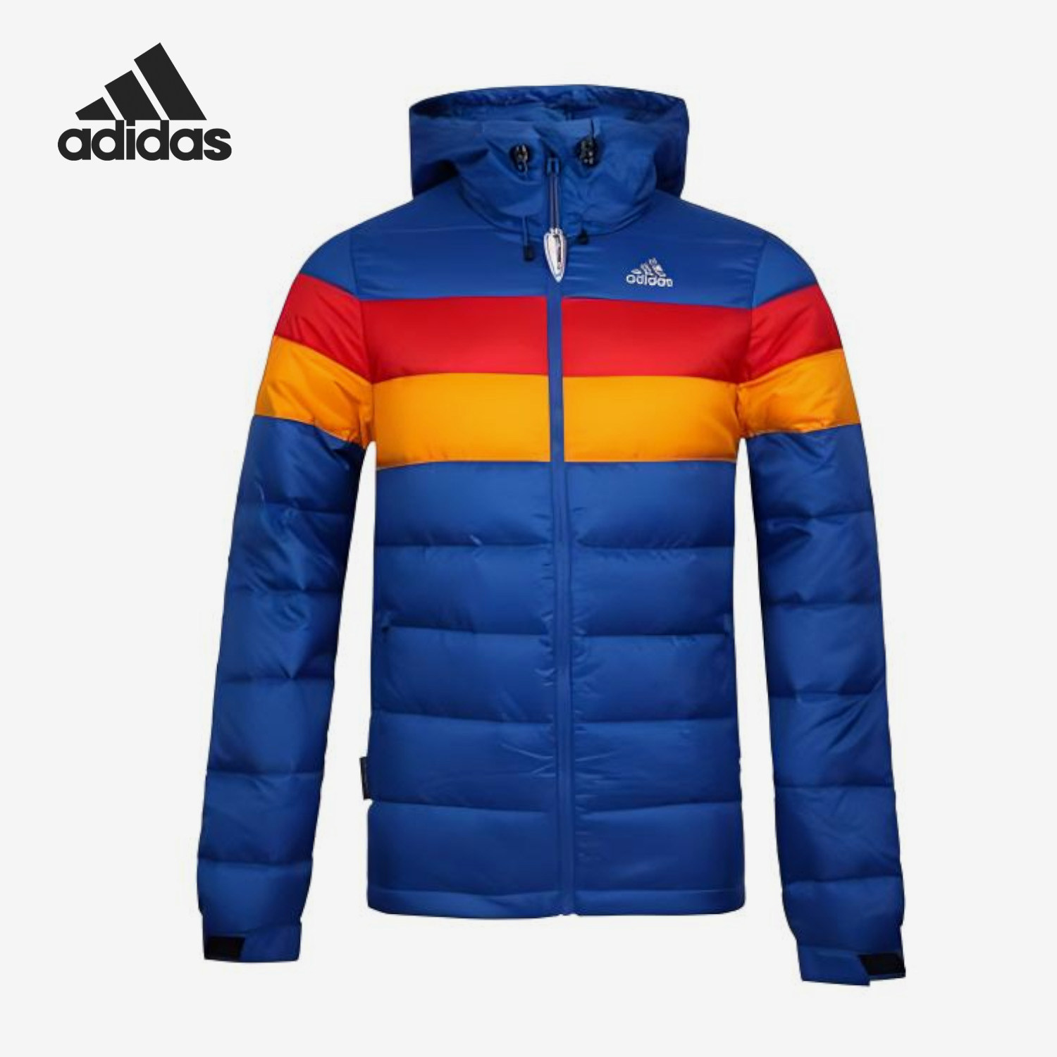 Adidas阿迪达斯正品男士连帽保暖轻便中长款运动羽绒服M68830