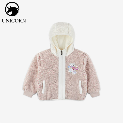Nike/耐克正品Whimsy 幼童时尚连帽抓绒保暖夹克外套IQ9994-667