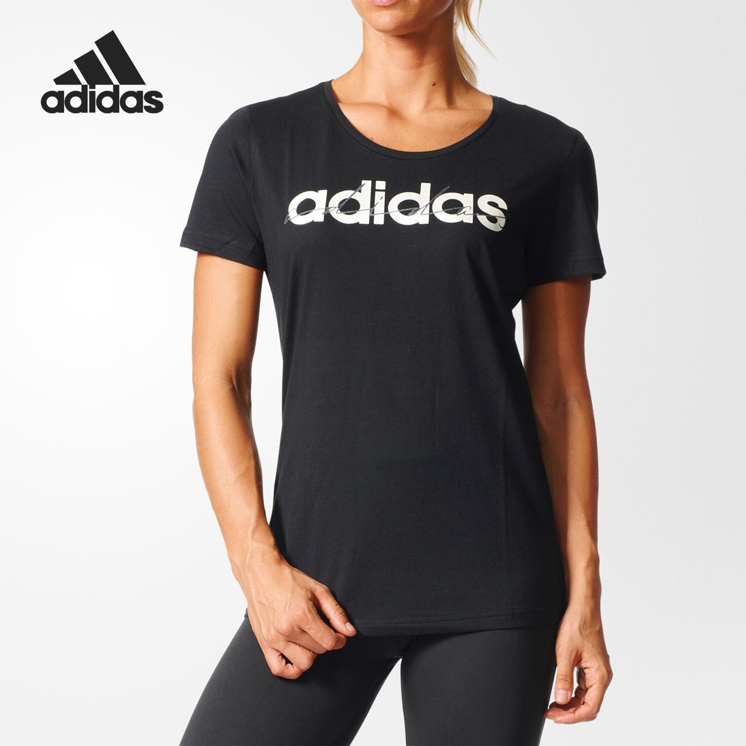 Adidas/阿迪达斯正品 SPECIAL LINEAR女子运动休闲短袖T恤BP8378