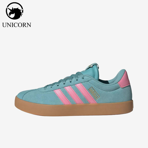 Adidas/阿迪达斯正品VLCOURT3.0新款女经典蓝粉色德训鞋IH6518