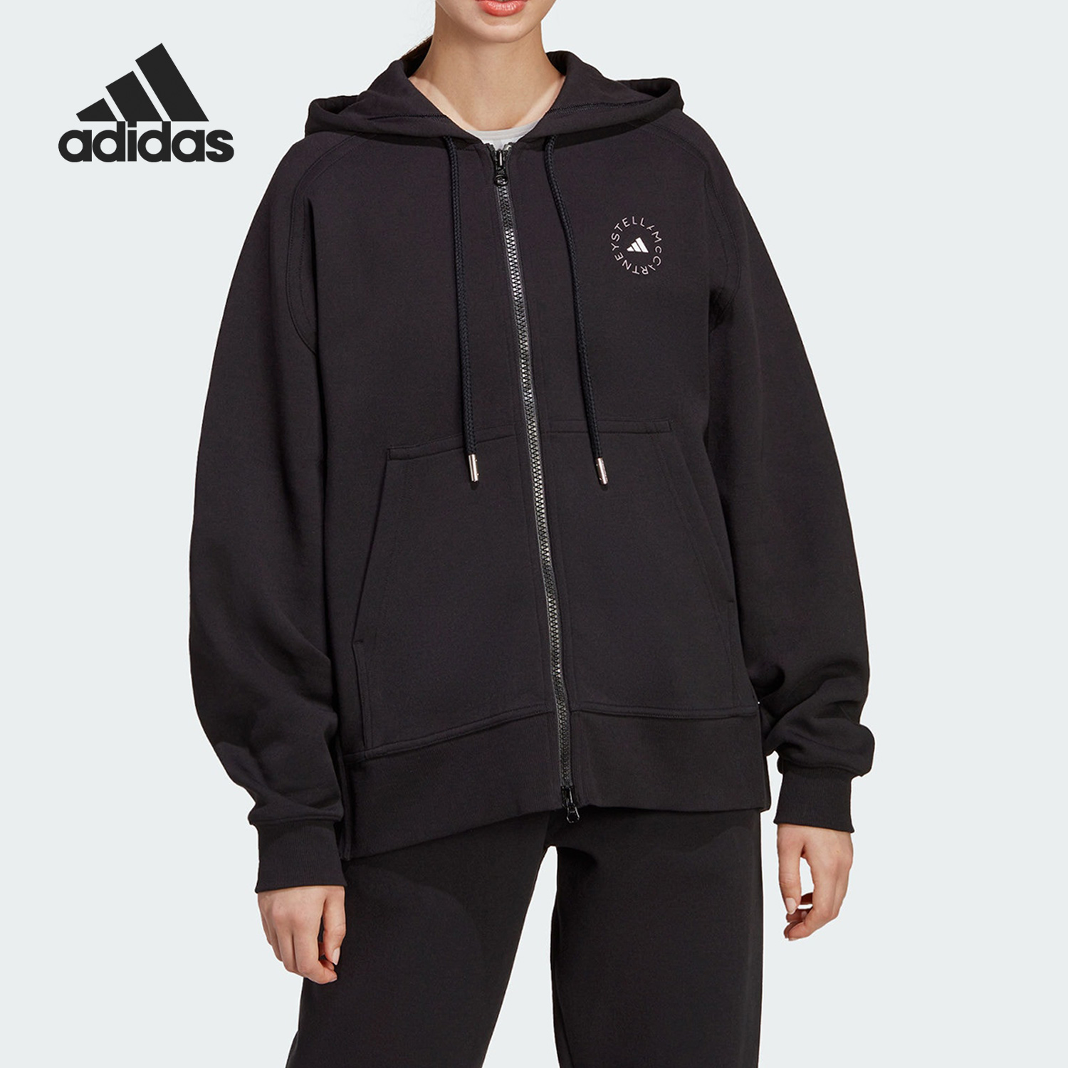 Adidas/阿迪达斯正品SMC女子时尚简约运动连帽夹克外套HR2200