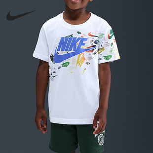 Nike/耐克正品Club Revealed小童休闲印花运动短袖IO2767-100