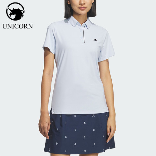 Adidas/阿迪达斯官方正品新款女浅蓝色高尔夫短袖POLO衫KB4724
