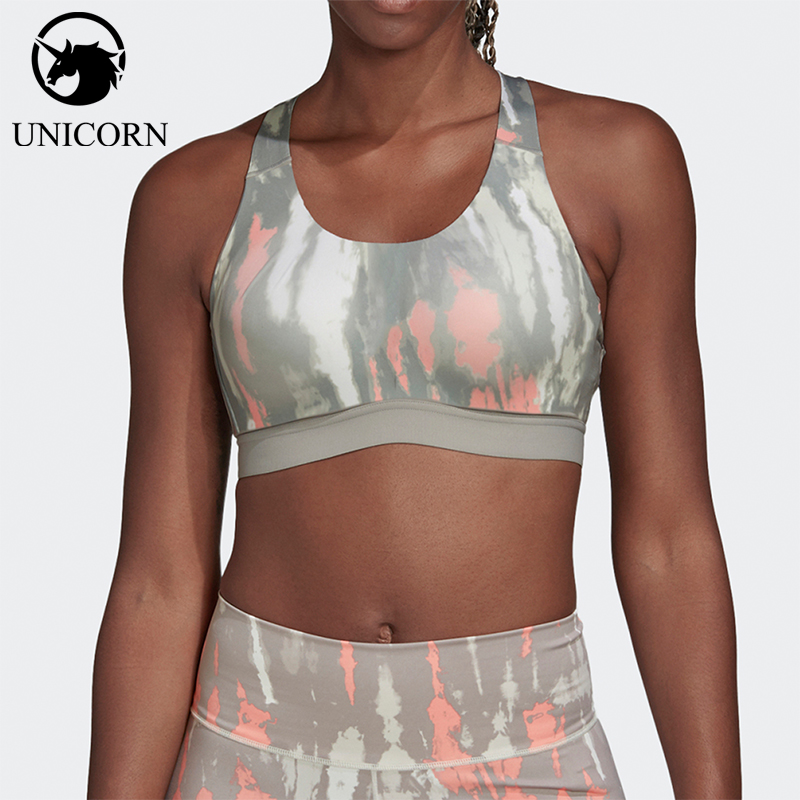 Adidas/阿迪达斯正品2025女士印花中度支撑运动可调节内衣FK2285