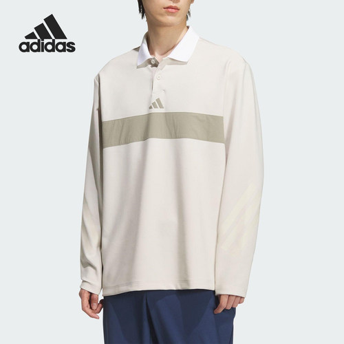Adidas/阿迪达斯正品2025男士套头运动高尔夫长袖POLO衫JM9581