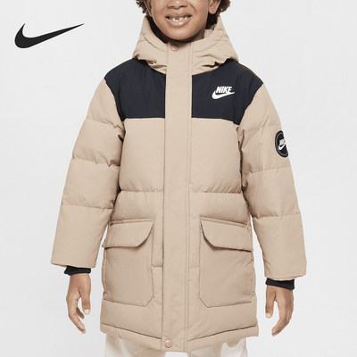 Nike/耐克正品冬季新款小童户外保暖中长款羽绒服HQ7285-200
