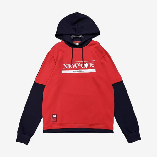 New Balance新百伦正品男假两件连帽休闲运动卫衣NCA5A111-RD