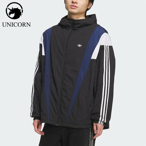 Adidas/阿迪达斯正品三叶草男士运动梭织拼接连帽宽松外套KS3552