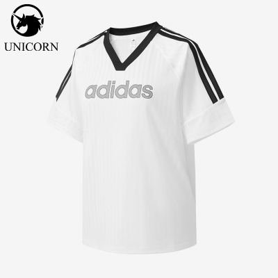 Adidas/阿迪达斯正品V领女健身易打理简约休闲经典短袖T恤KW8651