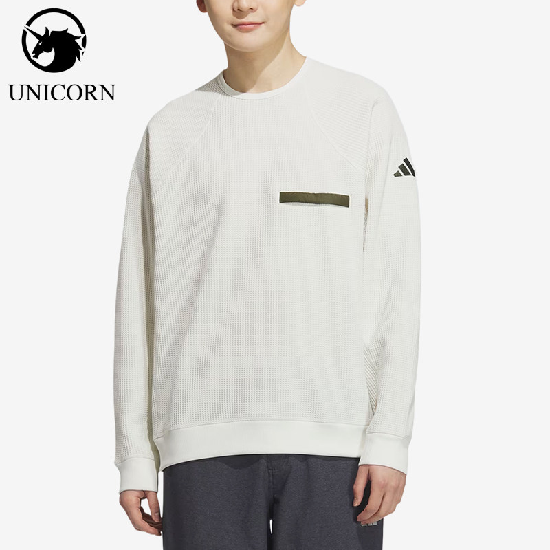 Adidas/阿迪达斯正品圆领卫衣新款男白橄榄经典绿色卫衣KA1269