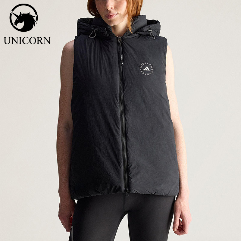 Adidas/阿迪达斯正品SMCPADEDVEST新款女经典黑色马甲棉服JW2038