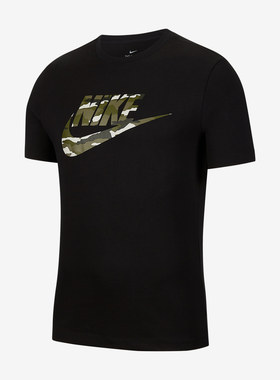 Nike耐克经典男士印花圆领套头柔软舒适短袖T恤DC3691-010