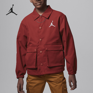 Nike JORDAN 大童双面穿教练休闲夹克外套HF7168 632 耐克正品