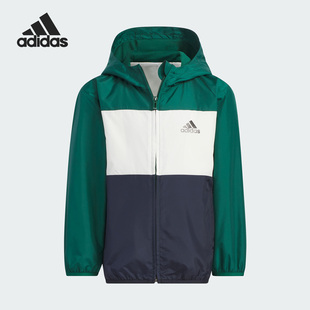 小童透气连帽运动夹克外套IN6525 新款 Adidas 阿迪达斯正品