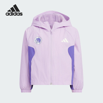 Adidas/阿迪达斯正品BTS WV JKT儿童连帽拼接梭织外套KC5987