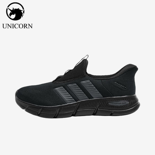 Adidas/阿迪达斯正品一脚蹬鞋新款男黑色鞋经典休闲跑步鞋KJ5915
