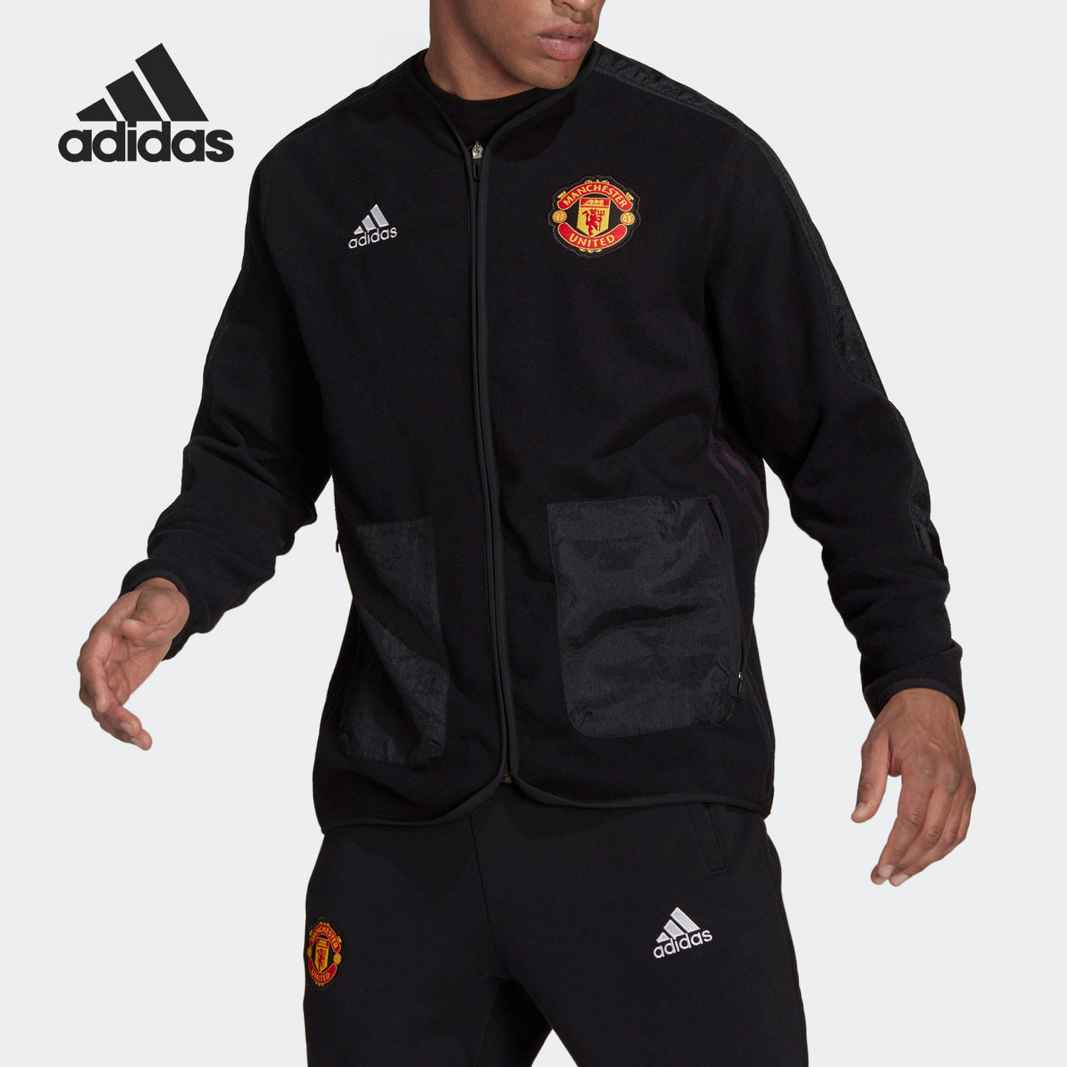 Adidas/阿迪达斯正品运动男子MUFC TRV MID LA 夹克 GR3904