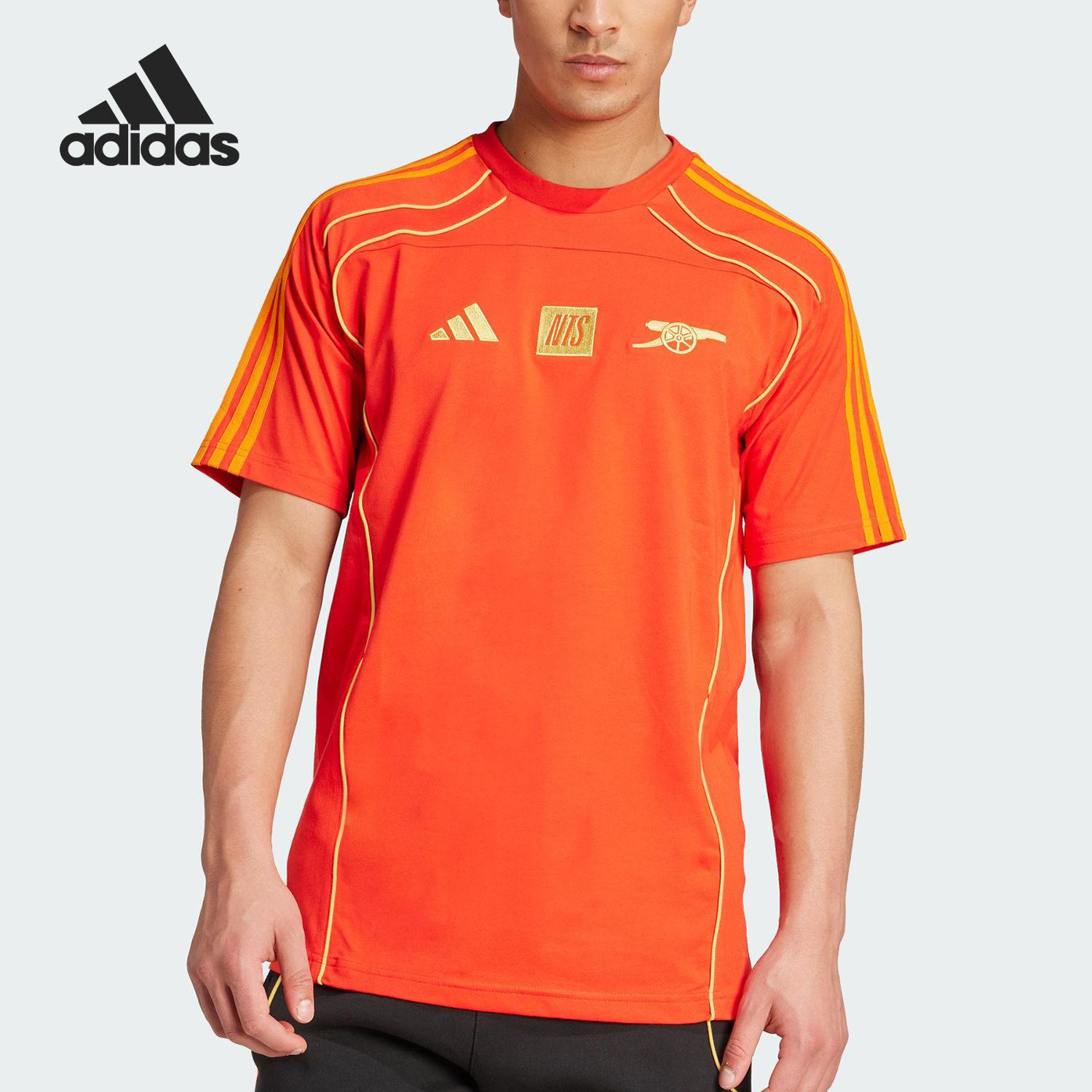 Adidas/阿迪达斯正品夏季男士训练足球针织时尚透气短袖T恤JW7048