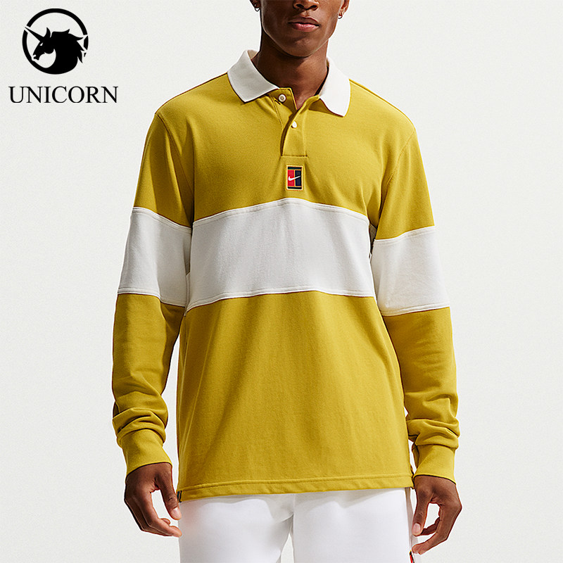 Nike/耐克正品Court Heritage男士运动网球长袖POLO衫HQ1748-389