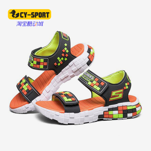 Skechers/斯凯奇正品 MEGA-CRAFT SANDAL 男大童防滑轻便运动凉鞋