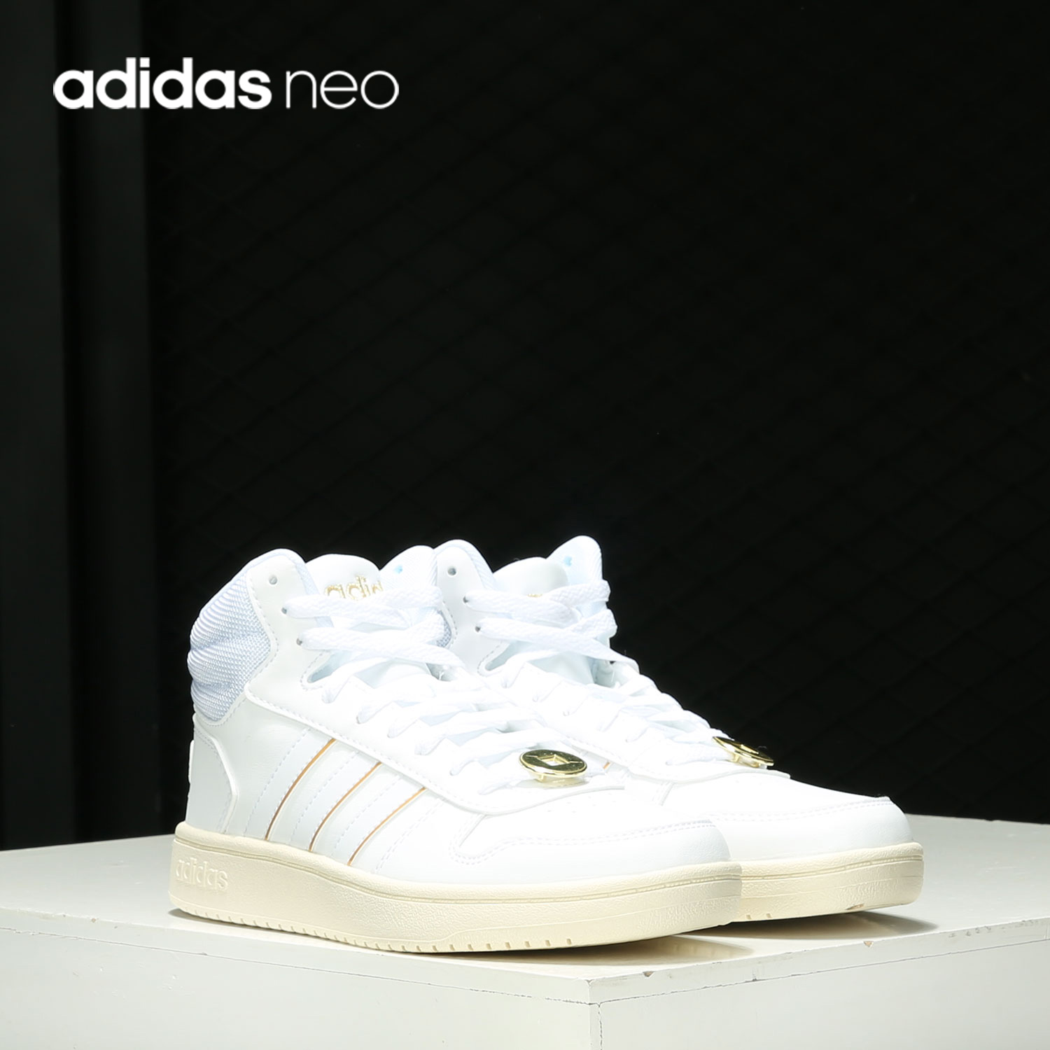 Adidas/阿迪达斯正品NEO男女HOOPS 2.0中帮休闲板鞋 G55080