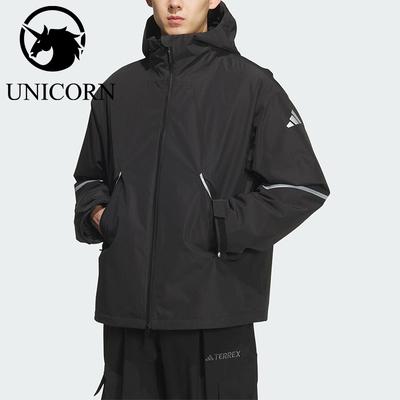 Adidas/阿迪达斯官方正品2025男女户外运动鹅绒内胆冲锋衣KT4969