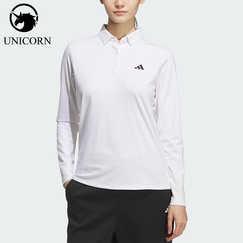 Adidas/阿迪达斯正品2025女士经典高尔夫运动长袖POLO衫JM3011