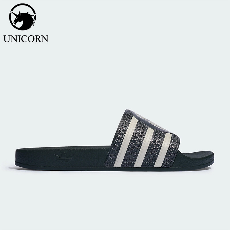 Adidas/阿迪达斯正品男女同款足球俱乐部经典休闲文化拖鞋KH7155