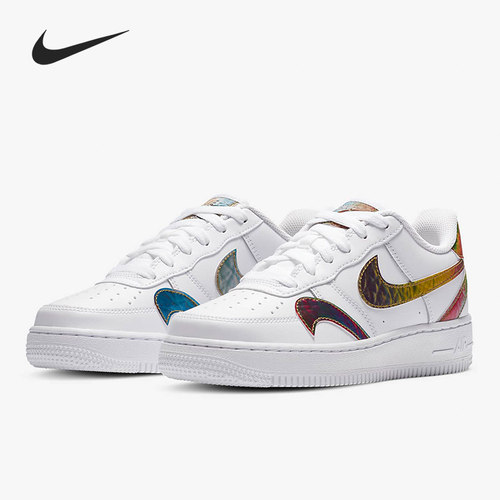 Nike/耐克正品AirForce1Swosh新款白炫彩色经典板鞋CZ5890-100