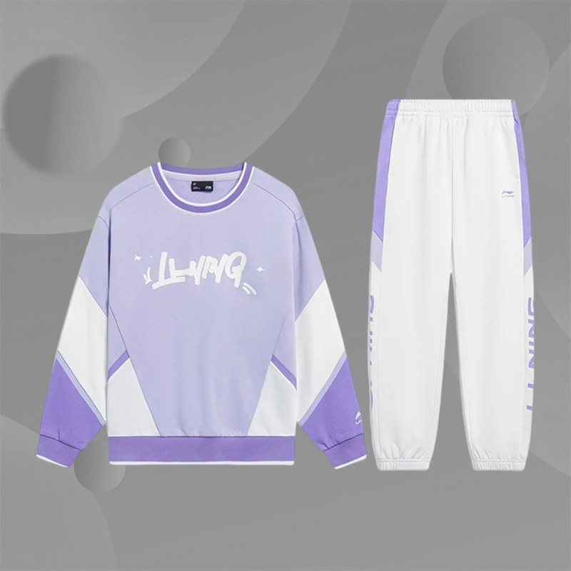 Lining/李宁正品新款儿童休闲运动时尚卫衣裤子套装YWET007