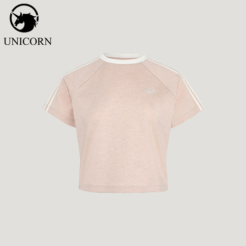 Adidas/阿迪达斯官方正品三叶草女士短款时尚修身日常T恤KY8480
