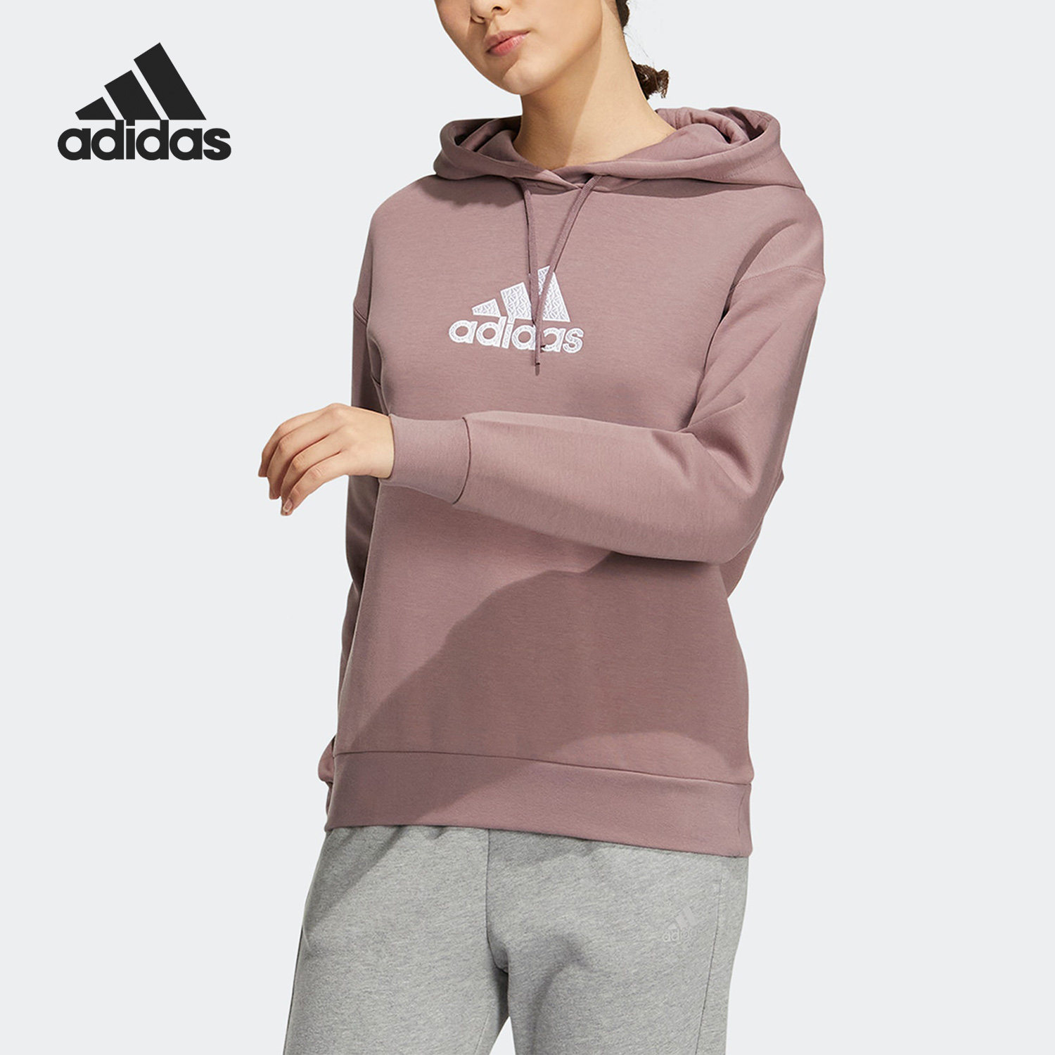Adidas/阿迪达斯正品新款女子休闲运动连帽套头卫衣HM7073